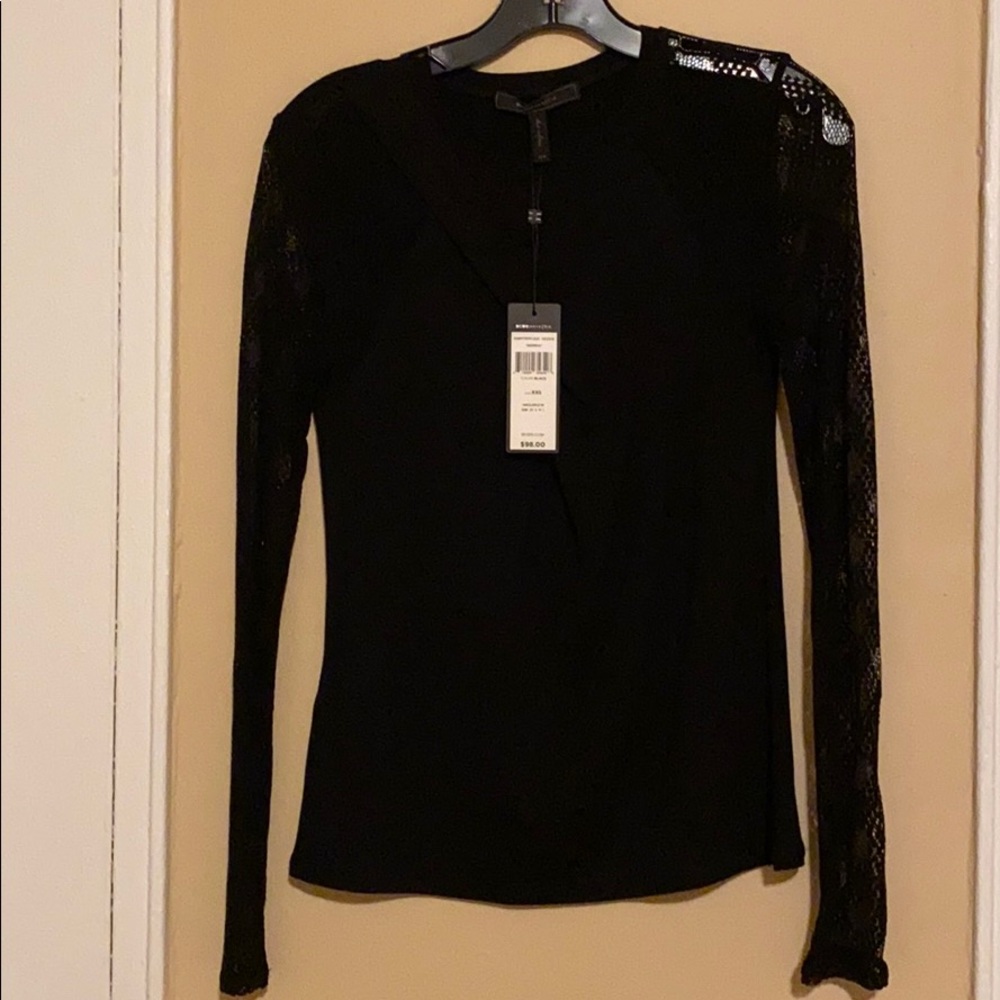 BCBGMAXAZIA- black long sleeve top